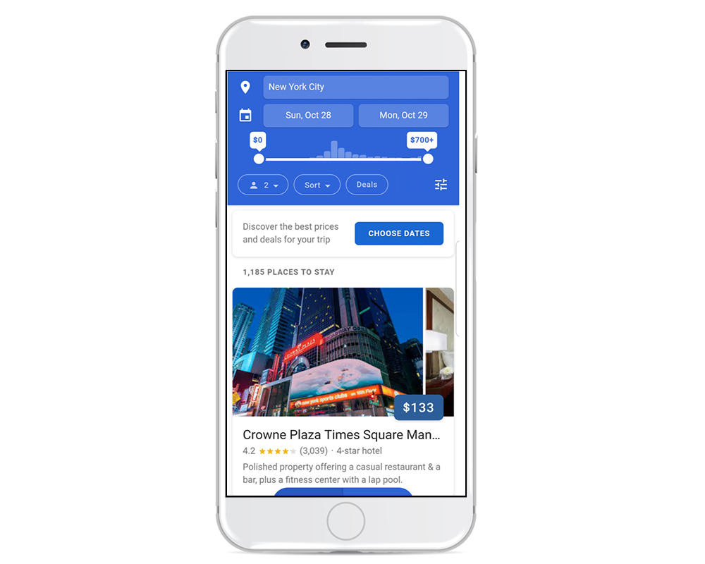 Встречайте: новый дизайн результатов поиска по отелям и курортам от Google